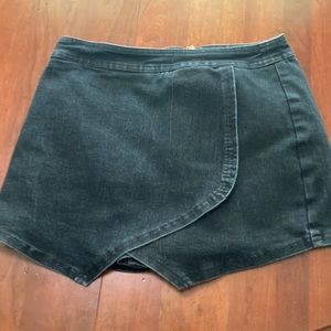 Black Jean Skort